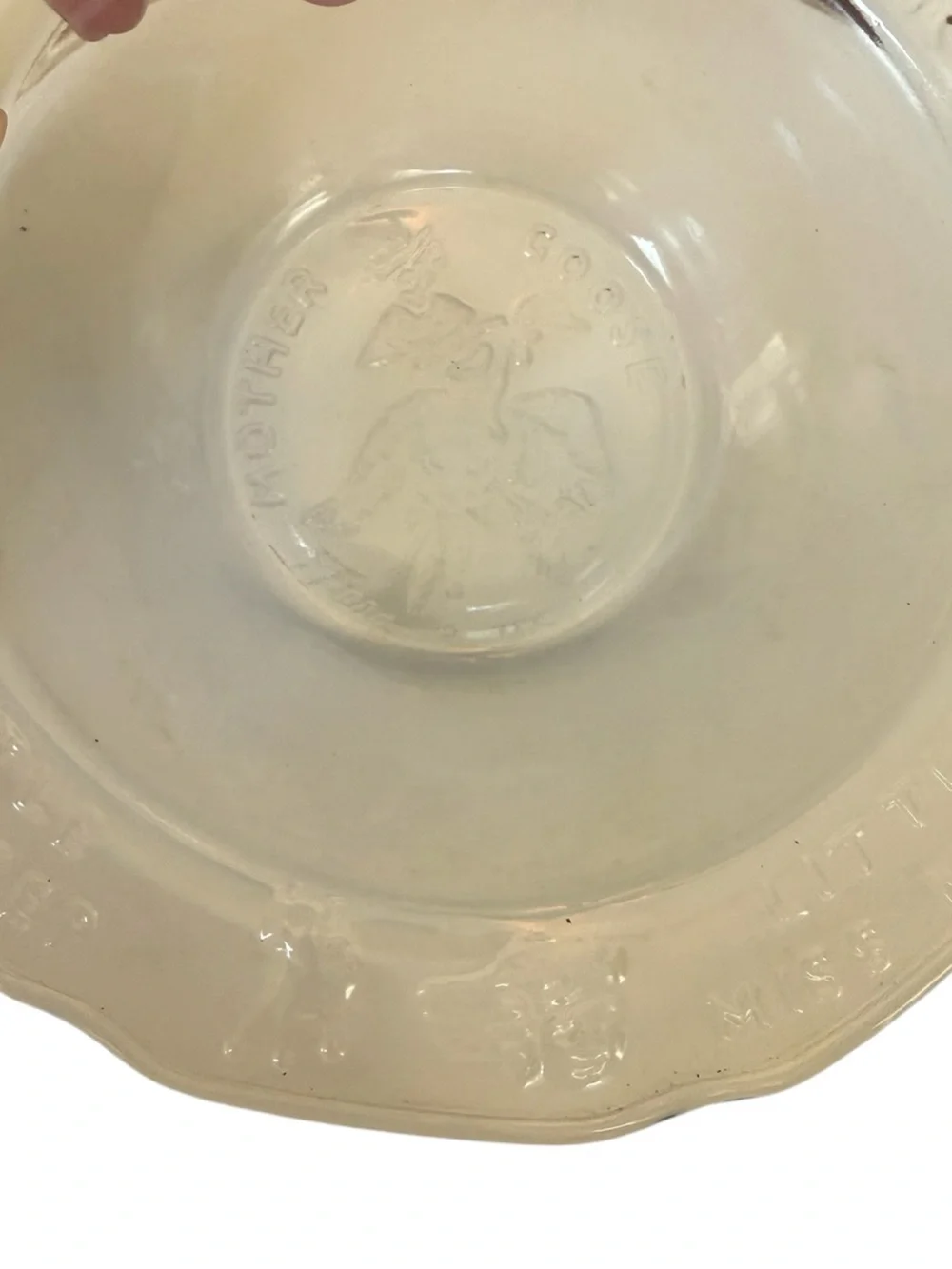 Tiara Translucent Blue Children's Nursery Rhyme Divided Plate, Bowl & Cup Set